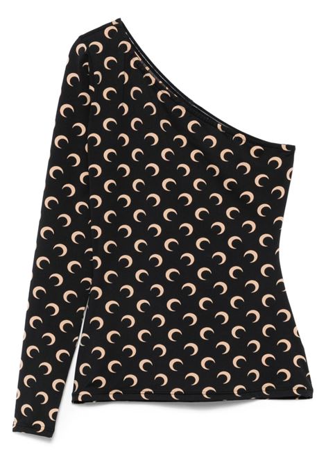 crescent moon top asymmetrical woman black MARINE SERRE | WTS014A CJER0001IT99